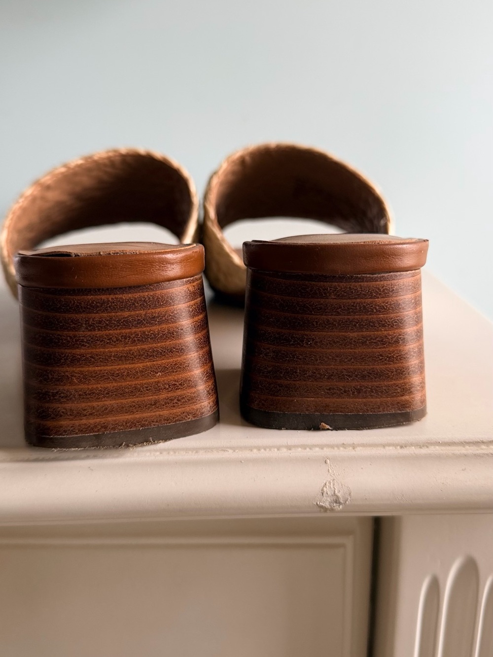 AEROSOLES Raffia Slide Mules with Crystal Floral Accent in Natural and Brown - Picture 2 of 3